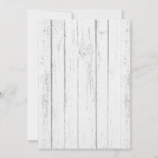 Deer Antler White wood Baby shower Invitation Kaart (Achterkant)