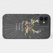Deer Antler Wildflower Starburst Rustic Mr. en Mrs Case-Mate iPhone Case (Achterkant (horizontaal))