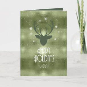 Deer Antlers Arrows kerstgroen ID861 Feestdagen Kaart