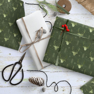 Deer Antlers Arrows kerstpatroon V2 Gr ID861 Cadeaupapier