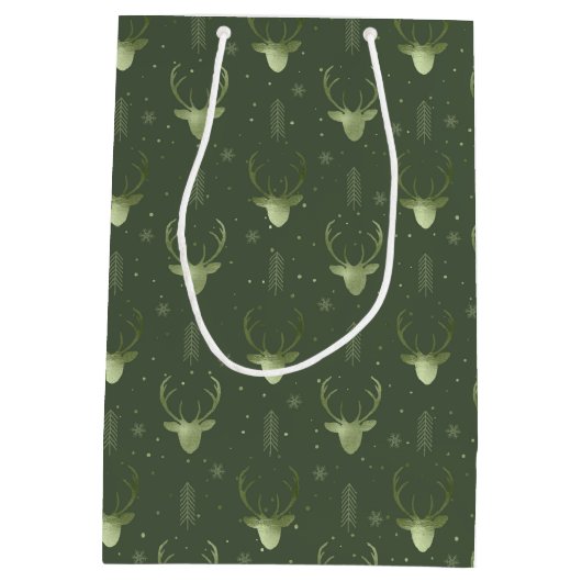 Deer Antlers Arrows kerstpatroon V2 Gr ID861 Medium Cadeauzakje (Achterkant)