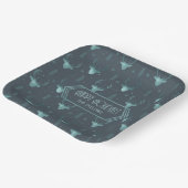 Deer Antlers Arrows Pattern V2 Blauwgroen ID861 Papieren Bordje (Gebogen)