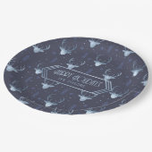 Deer Antlers Arrows Pattern V2 Blue ID861 Papieren Bordje (Gekanteld)