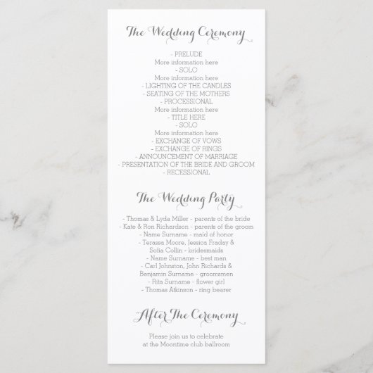 Deer Antlers Programmes de mariage (Dos)