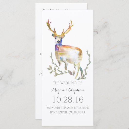 Deer Antlers Programmes de mariage (Devant / Derrière)