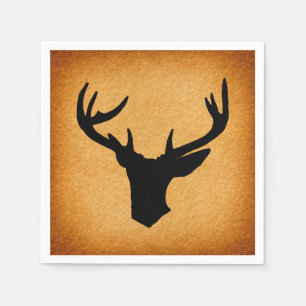Deer Antlers Silhouette Rustic Vintage Buck Deer Servet