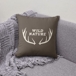 Deer Antlers & Wilde Natuur Kussen