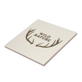 Deer Antlers & Wilde Natuur Tegeltje (Zijkant)
