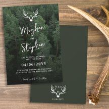 Deer Antlers Woodland Pine Tree Forest Wedding