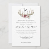Deer Antlers Woodland Wedding Uitnodiging (Voorkant)