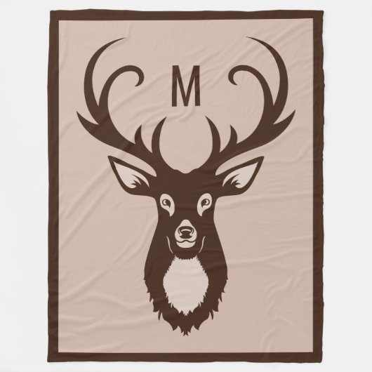 Deer avec vos couvertures en polaire Monogram (Devant)