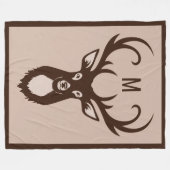 Deer avec vos couvertures en polaire Monogram (Devant (Horizontal))
