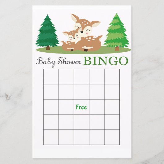 Deer baby shower bingo (Voorkant)