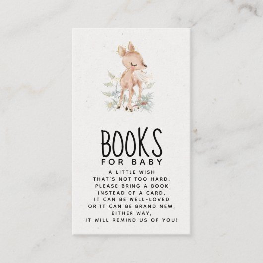 Deer Baby shower Books for Baby Enclosure Kaart (Voorkant)
