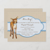 Deer Baby shower Kaart (Voorkant / Achterkant)