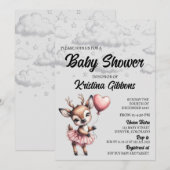 Deer Baby shower Kaart (Voorkant / Achterkant)