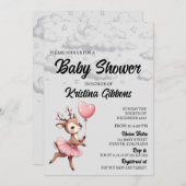 Deer Baby shower Kaart (Voorkant / Achterkant)