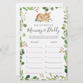 Deer Baby shower Quel Âge Avaient-Ils Jeu Carte (Devant / Derrière)