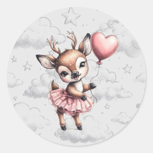 Deer Baby shower Ronde Sticker (Voorkant)