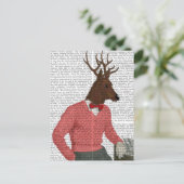 Deer bij de balk briefkaart (Staand voorkant)