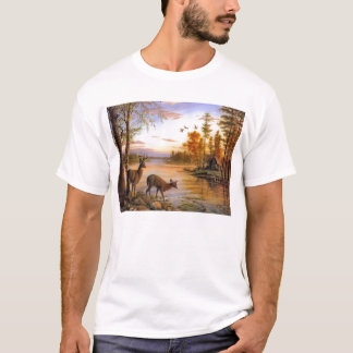 Deer bij het Cabin-meer T-shirt