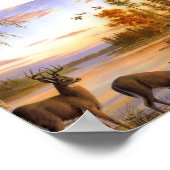 Deer bij Lake Poster (Hoek)