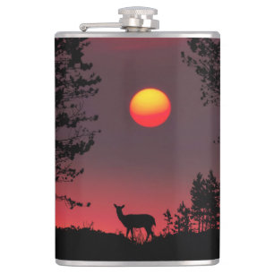 Deer bij Sunset Heupfles