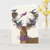 Deer Birdkeeper Kaart (Gele Bloem)