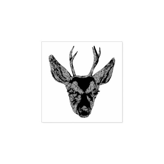 Deer Boho Portrait Rubberstempel (Afrduk)
