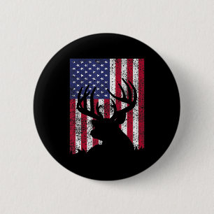 Deer Bow Hunting T-shirt Whitetail Hunter American Ronde Button 5,7 Cm