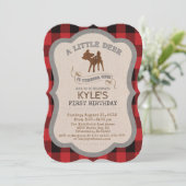 Deer Boy 1st Birthday Uitnodiging (Staand voorkant)