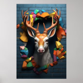 Deer Buck Bref Out Print Poster Artwork Mural (Devant)