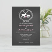 Deer Buck en Doe Chalkboard Wedding Kaart (Staand voorkant)