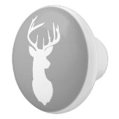 Deer Buck Head Ceramic Knob Drawer Pull/Grey Keramische Knop (Rechts)