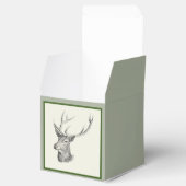 Deer Buck Head met gewei zwart-wit kunst Bedankdoosjes (Geopend)