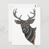 Deer Buck met gecompliceerd design Briefkaart (Voorkant / Achterkant)