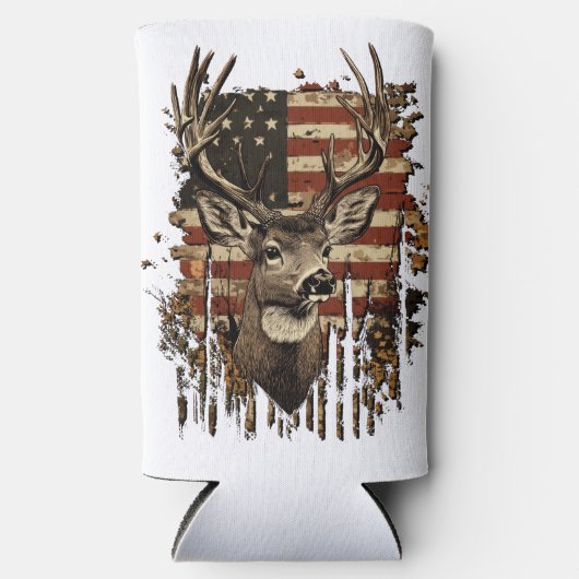Deer, Buck Season USA Flag (Voorkant)
