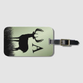 Deer Buck Stag Monogram Bagagelabel (Voorkant (horizontaal))
