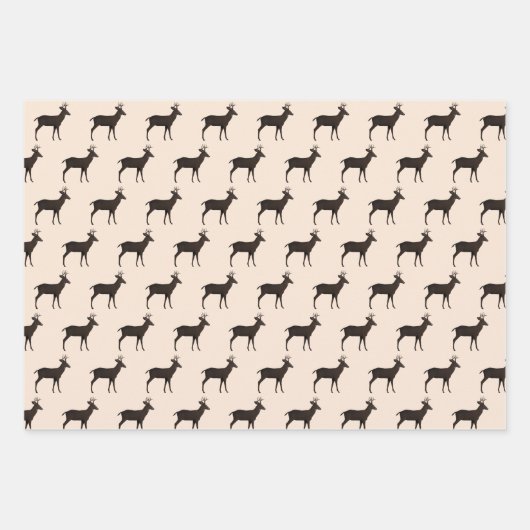 Deer Bucks Jumping Permanent patroon Inpakpapier Vel (Voorkant 3)