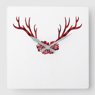 Deer buffalo vierkante klok