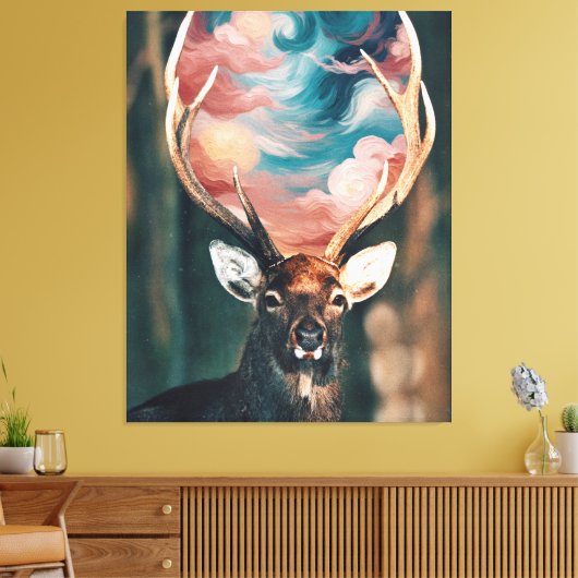 Deer Canvas Afdruk (Insitu (Woonkamer))