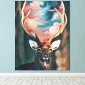 Deer Canvas Afdruk (Insitu (Houten vloer))