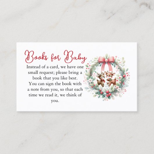 Deer Christmas Baby shower Books Carte de boîtier (Devant)