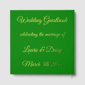 Deer Couple en Daisy Heart Custom Wedding Gastenboek (Achterkant)