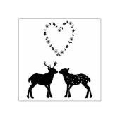 Deer Couple en Daisy Heart Custom Wedding Rubberstempel (Afrduk)