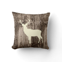 Deer (Cream) Wildlife op Rustic Wood Cabin