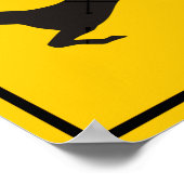 Deer Crossing Highway Sign Poster (Hoek)