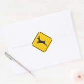 Deer Crossing Highway Sign Ronde Sticker (Envelop)