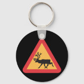 Deer Crossing Road Sign Sleutelhanger (Achterkant)