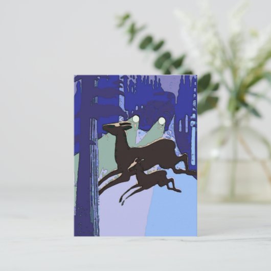 Deer Crossing Road, stijl Briefkaart (Staand voorkant)
